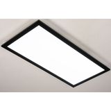Strakke - Platte - Led Plafondlamp - Zwart - Rechthoekig - Instelbare Lichtkleur