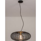 Lumidora Hanglamp 74245 - E27 - Zwart - Messing - Metaal - 50 cm