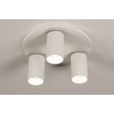 Lumidora Opbouwspot 74321 - 3 Lichts - GU10 - Wit - Metaal - Badkamerlamp - IP21 - ⌀ 25 cm