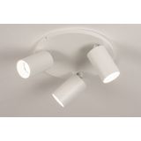 Lumidora Opbouwspot 74321 - 3 Lichts - GU10 - Wit - Metaal - Badkamerlamp - IP21 - ⌀ 25 cm