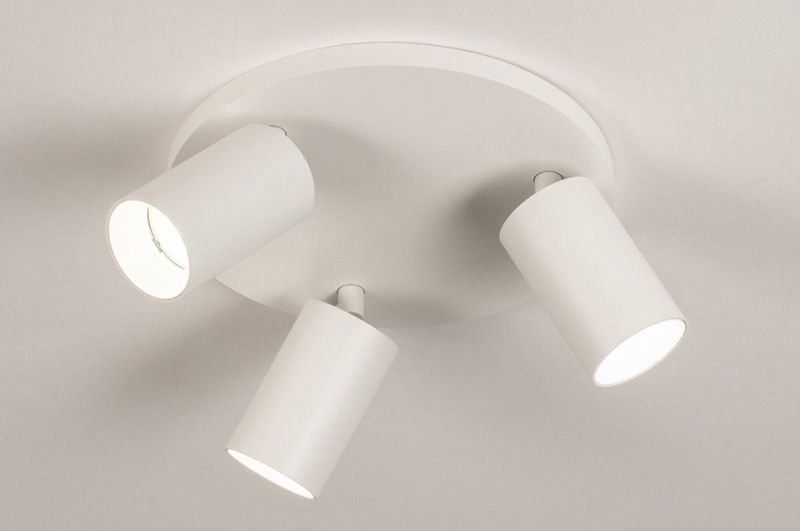 Lumidora Opbouwspot 74321 - 3 Lichts - GU10 - Wit - Metaal - Badkamerlamp - IP21 - ⌀ 25 cm