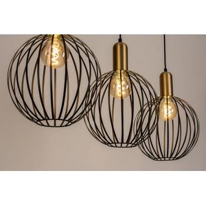 EKSED Hanglamp van groen glas, stekker van verguld messing, met schakelaar, hanglamp, plafondlamp voor keukeneiland, barnsteen