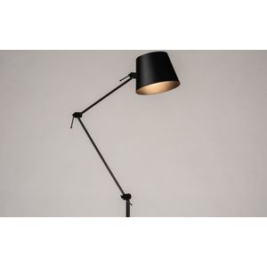 Zwarte Vloerlamp - Hoge Vloerlamp met Verstelbare Knikarm - Maximaal 190 cm