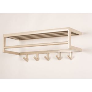 Wandkapstok - Zandkleur - Met Hoedenplank en Haken