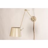 Beige - Verstelbare Wandlamp - Knikarm - Jute Snoer