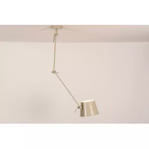 EGLO Hanglamp Terrarosa, pendellamp boven eettafel, eettafellamp van metaal in zandkleur en wit textiel, lamp hangend voor eetkamer, E27 fitting, 28,5 cm