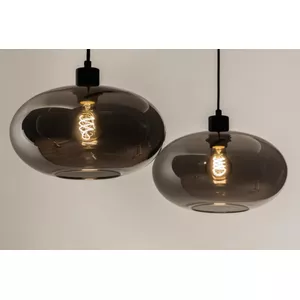 Klassieke ronde plafondlamp zwart met 3 lagen kap - Melia Klassieke ronde plafondlamp zwart met 3 lagen kap - Melia