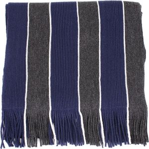 Gestreepte sjaal - Warme sjaal - Blauw grijze sjaal - Acryl sjaal