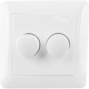 Afdekraam voor duo dimmer - Wit -  Afdekraam 2 voudig