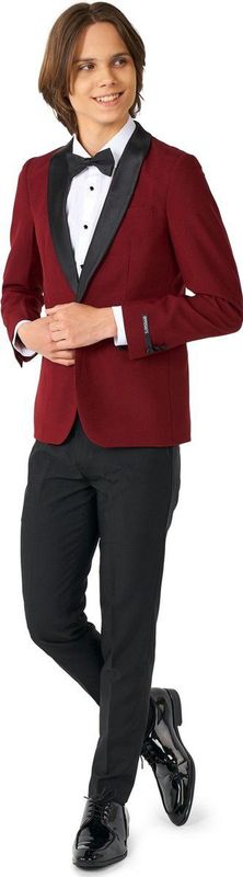 OppoSuits Hot Burgundy - Kids Tuxedo Smoking - Chique Outfit - Rood - Maat 2 Jaar