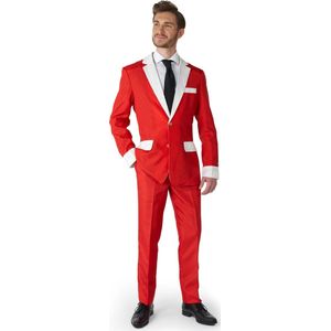 Suitmeister - Santa - Faux Fur - Rood - Imitatiebont - Slim Fit Kostuum