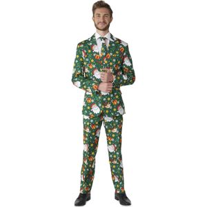 Kerstpak - Groen - Slim Fit - Jasje, Broek, Stropdas