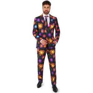 Suitmeister Fireworks Black Heren Pak Carnavalskleding Kostuum Zwart
