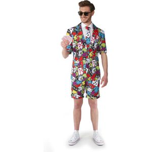 Suitmeister SUMMER Casino Icons - Heren Zomer Pak - Zomers Casino Outfit - Carnaval - Meerkleurig - Maat S