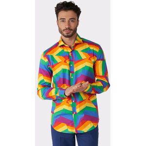 Zig Zag Regenboog Overhemd Heren OppoSuits