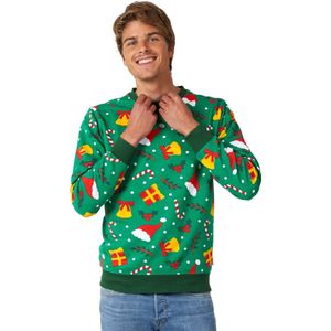 OppoSuits Holiday Greenish - Heren Kerst Sweater - Foute Kersttrui - Kerst - Groen - Maat XS