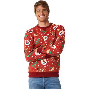 OppoSuits Jolly Crew - Heren Sweater - Kersttrui - Kerst - Foute Kerst Trui - Rood - Maat S