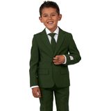 OppoSuits - Donkergroen Pak - Jongen - Slim Fit - Inclusief Jasje en Pantalon