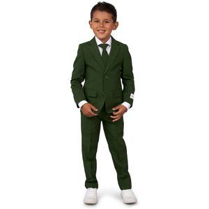 Pak - Donkergroen - 100% Polyester - Slim Fit - Jasje en Pantalon