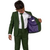 Pak - Donkergroen - 100% Polyester - Slim Fit - Jasje en Pantalon