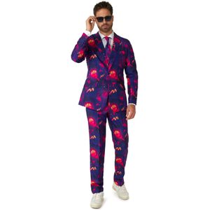 Suitmeister Retro Neon Navy Heren Pak Carnavalskleding Kostuum Blauw