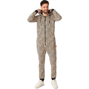 Woody onesie unisex velours - beige - pony - 252-10-ONE-V/227 - maat M