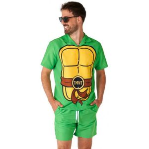 Suitmeister TMNT™ - Heren Zomer Set - Ninja Turtles Outfit - Halloween Kostuum - Carnavalskleding - Groen - Maat M