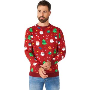 OppoSuits Festivity Red - Heren Kerst Sweater - Kerst - Foute Kersttrui - Rood - Maat L