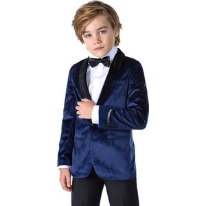OppoSuits - Donkerblauwe Velvet Blazer voor Jongen