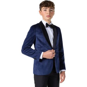 OppoSuits - Deluxe Dinner Jacket - Blazer - Deep Navy - 100% Fluweel Polyester