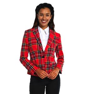 OppoSuits Lumberjackie - Dames Blazer - Kerst Jasje - Rood - Maat: EU 38