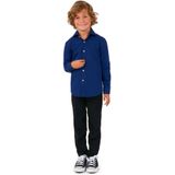 OppoSuits Shirt - Navy Royale Kids - Jongens Overhemd - Effengekleurd - Blauw - Maat: EU 92/98 - 2 Jaar