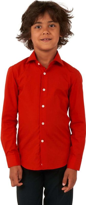 OppoSuits - Red Devil Kids - Jongens Overhemd - Rood - Carnavalskleding