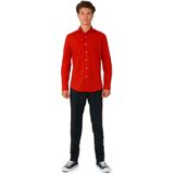 OppoSuits SHIRT LS Red Devil Tiener - Jongens Overhemd - Carnavalskleding - Effengekleurd - Rood - Maat: EU 134/140 - 10 Jaar