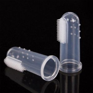 Go Go Gadget - ""2-Stuks Baby-Tandenborstel: Vingertandenborstel & Siliconen Kindertandenborstel op Vinger