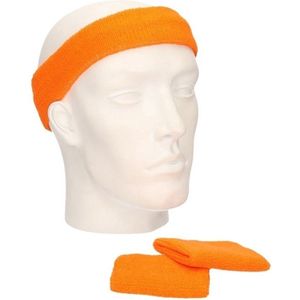 Go Go Gadget - Zweetband set - 3delig - 1 hoofdband + 2 polsbandjes - Oranje