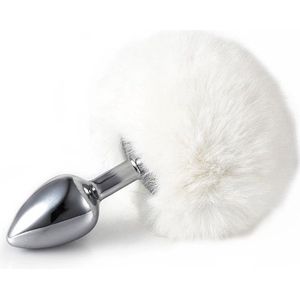 Go Go Gadget - Bunny Tail - ButtPlug - Fluffy Konijnenstaart - Sex Speeltjes - Wit