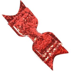 Haarspeld - Haarclip met Glitter - Glamour - Party - Grote Strik - Voor o.a. Kerst of Gala - Rood