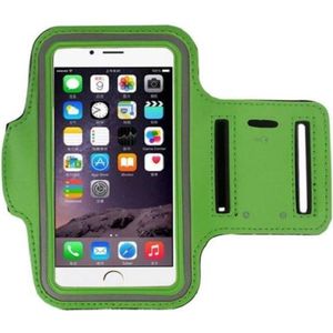 Sport Armband - Universeel - Verstelbaar - Hardlooparmband - Spatwaterdicht - Bescherming - Lichtgewicht - 85 x 165 mm (5,5 inch) - Groen