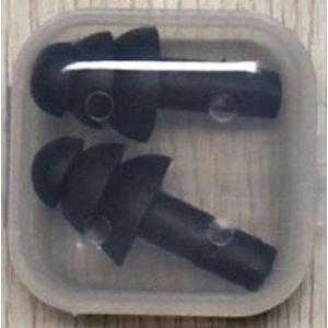 Oordoppen - Earplugs - Gehoorbescherning - Siliconen - Slapen - Reizen - Herbruikbaar - 2 stuks - Zwart