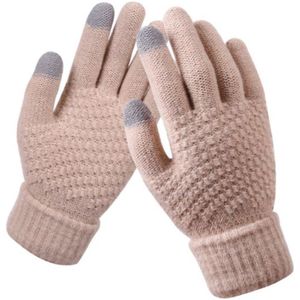 Gebreide handschoenen - touchscreen - one size - warme winter favoriet - Beige