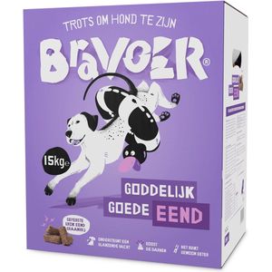 Bravoer Goddelijk Goede Eend - Hondenvoer - 15 kilo