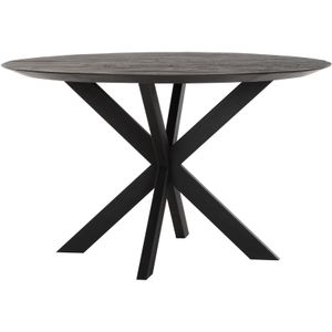 DTP Home Dining table Shape round BLACK,78xØ130 cm, recycled teakwood