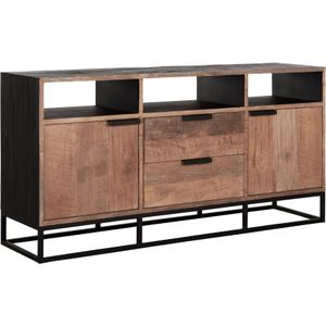 DTP Home TV stand Cosmo No.3 high ,2 doors, 2 drawers, 3 open racks,75x150x40 cm, recycled teakwood