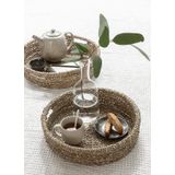 MUST Living Tray Lagos, set of 2 - 7xØ30 cm / 7xØ40 cm, Seagrass with beads