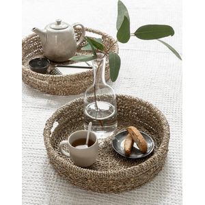 MUST Living Tray Lagos, set of 2 - 7xØ30 cm / 7xØ40 cm, Seagrass with beads