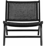 MUST Living Lounge chair Lazy Loom Black,69x65x76 cm, teakwood, knock down