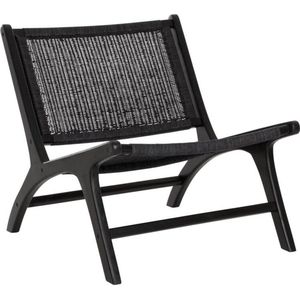 MUST Living Lounge chair Lazy Loom Black,69x65x76 cm, teakwood, knock down