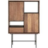 24Designs Metropole Boekenkast Laag – B100 X D40 X H150 Cm - Teakhout