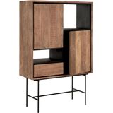 24Designs Metropole Boekenkast Laag – B100 X D40 X H150 Cm - Teakhout